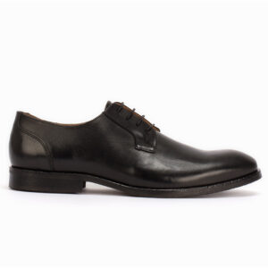 Dunovin Smooth Leather Derby Shoes - Black
