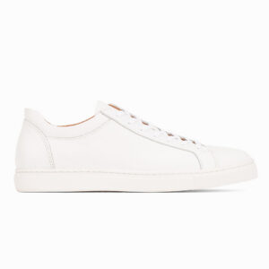 Premium Leather Low-Top Dress Sneaker - White