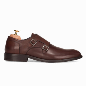 Leather Double Monk Strap Shoes