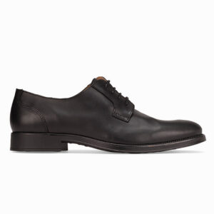 Dunovin Smooth Leather Derby Shoes - Matte Black